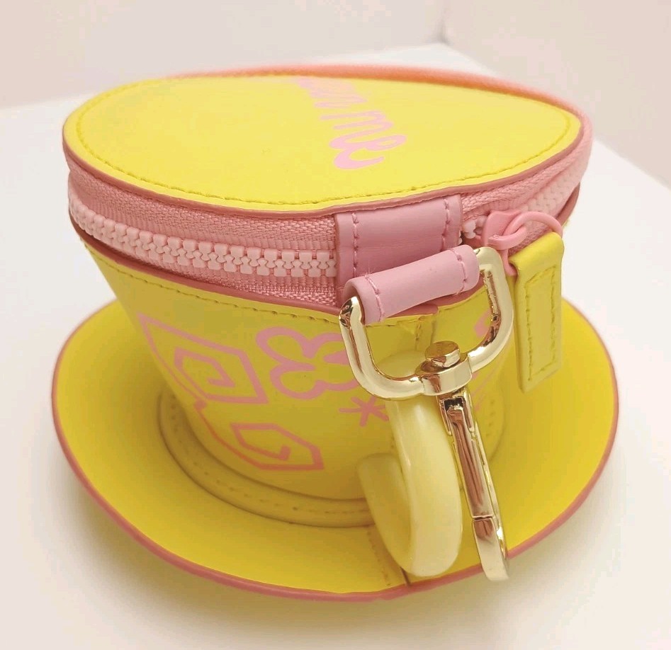 Disney Parks Alice in Wonderland Mad Tea Party Teacup Zip Coin Purse Bag Charm