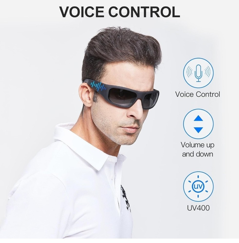 OhO Smart Glasses,Polarized Sunglasses with Bluetooth Speaker,UV Voice Control