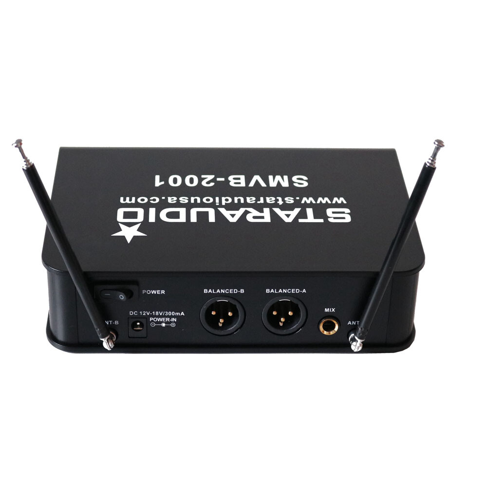 2CH VHF Wireless Microphone System Headset Lavalier Bodypack & Handheld KTV Mics