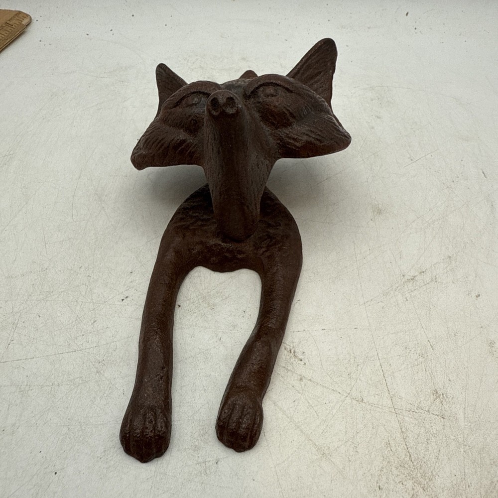Cast Iron Fox Door Knocker Hunter Cabin Rust Patina