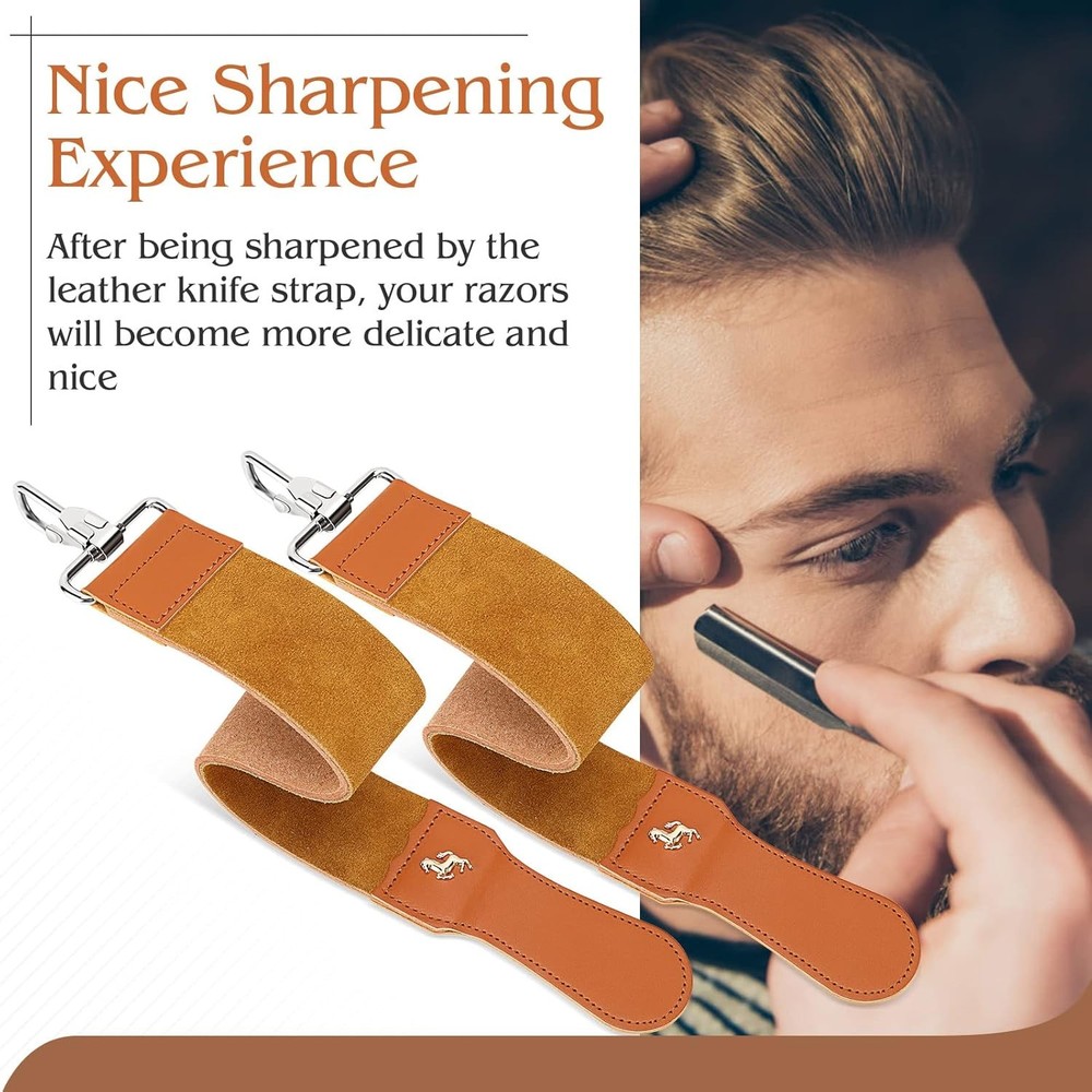 Straight Razor Strop Leather Sharpening Strap Barber Brown