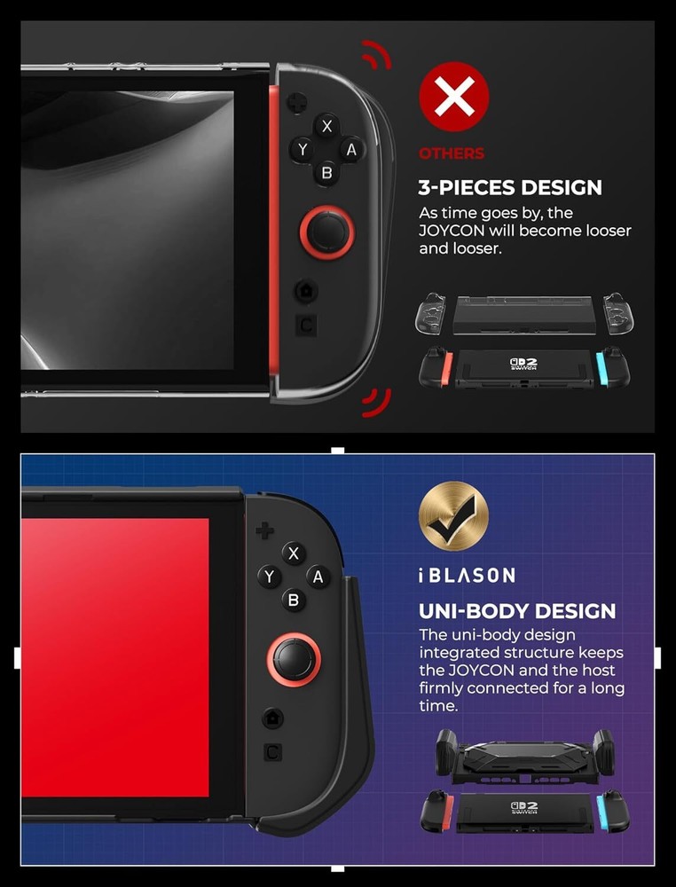 i-Blason for Nintendo Switch 2 Case, with Stand Dockable Foldable JoyCon Holder