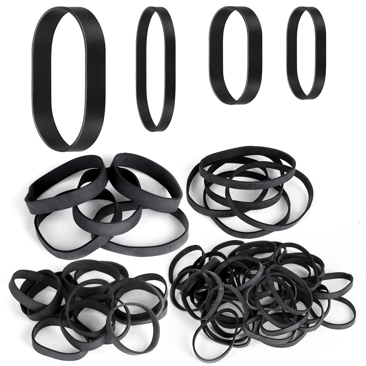 62Pcs Tactical Heavy Duty Elastic Wide Thick UV Heat Cold Resistant Rubber Bands
