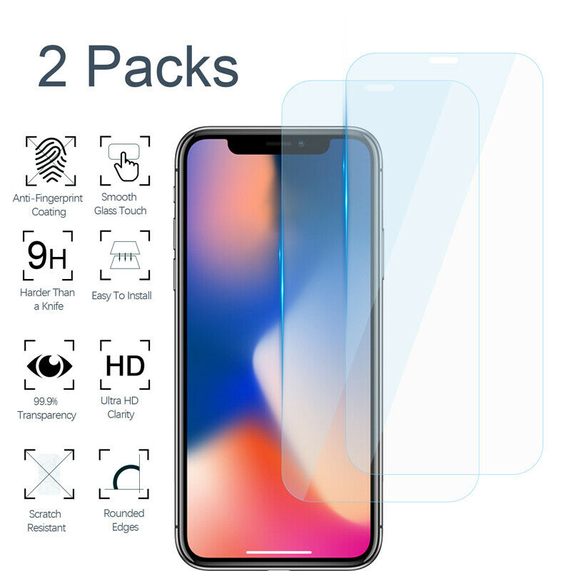 2-Pack For Apple iPhone 12/ 12 Pro/Pro Max Clear Tempered Glass Screen Protector