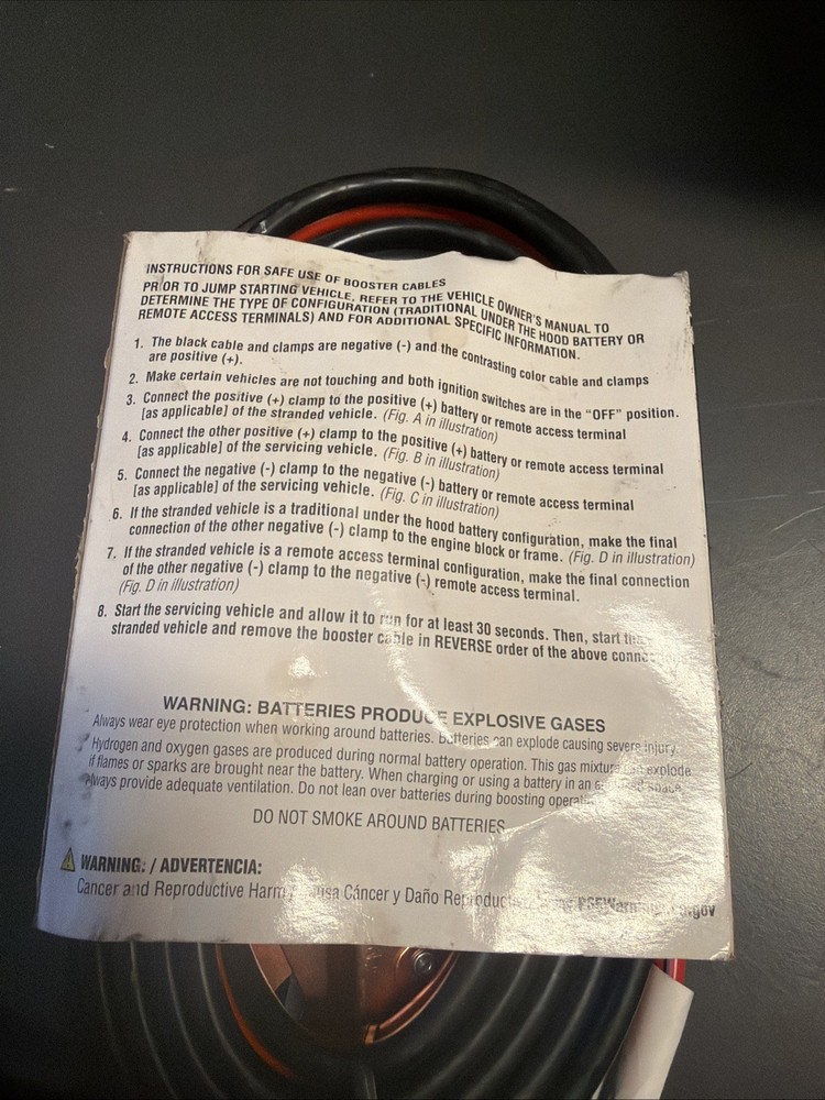 Super Start Battery Booster Cable Jumper Cables