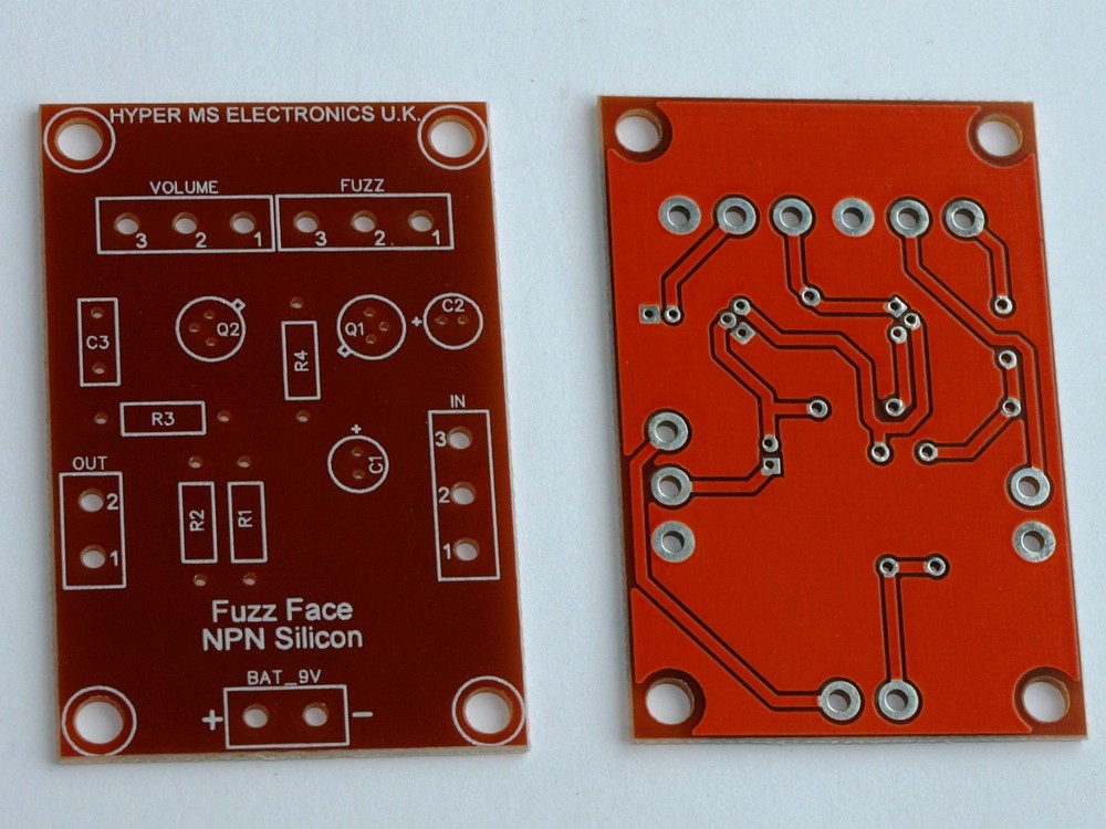Fuzz Face Effect 2x Top Quality, Proffesionally Made PCB Stompbox PNP & NPN DIY