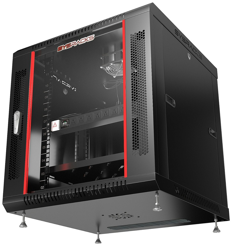 12U 18" Deep Wall Mount IT Network Server Rack Cabinet Enclosure FREE ACCESSORY