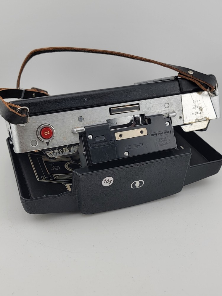 Vintage Polaroid Automatic 250 Land Camera w/ Case, Strap, Untested