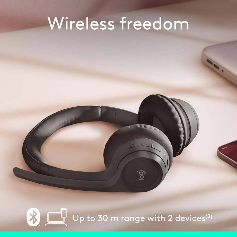 Zone 301 Wireless Bluetooth Headset with Noise-Canceling Microphone, Compatible