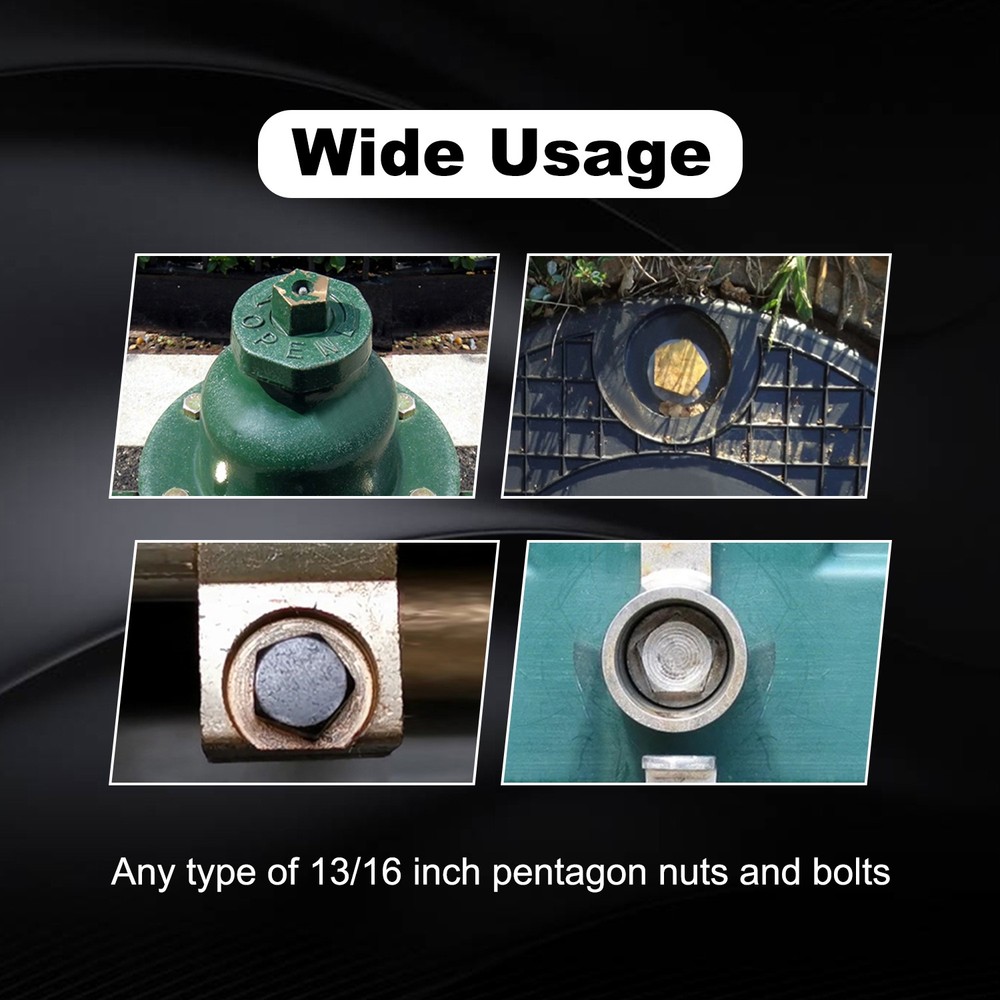 13/16" Penta Socket W/ 1/2" Drive Socket Tool for Pentagonal Nuts and Bolts