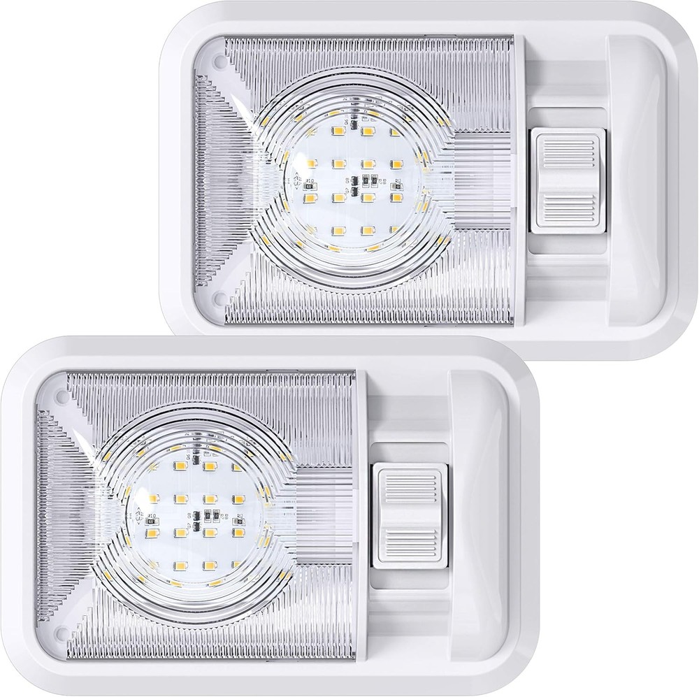 2 Pack 12V RV Ceiling Dome Light RV Interior Lighting Trailer Camper W/ Switch