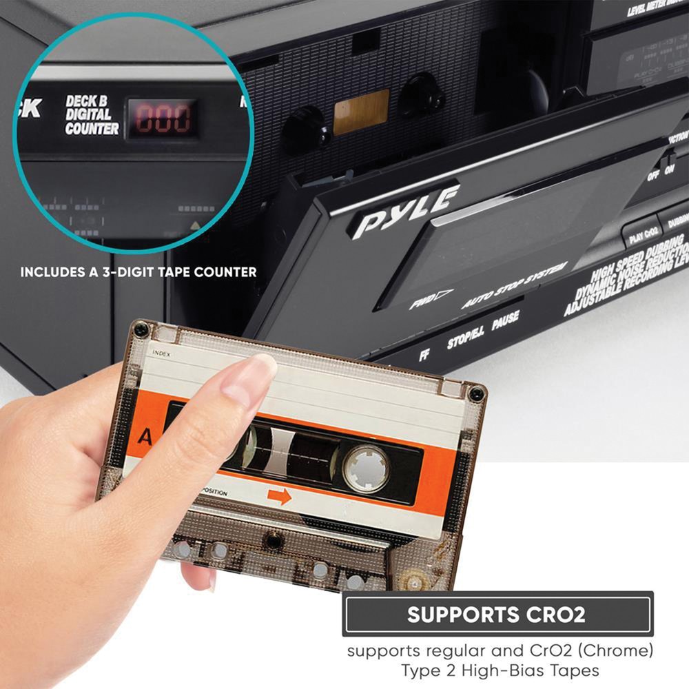 Pyle Pt649D Dual Cassette Deck