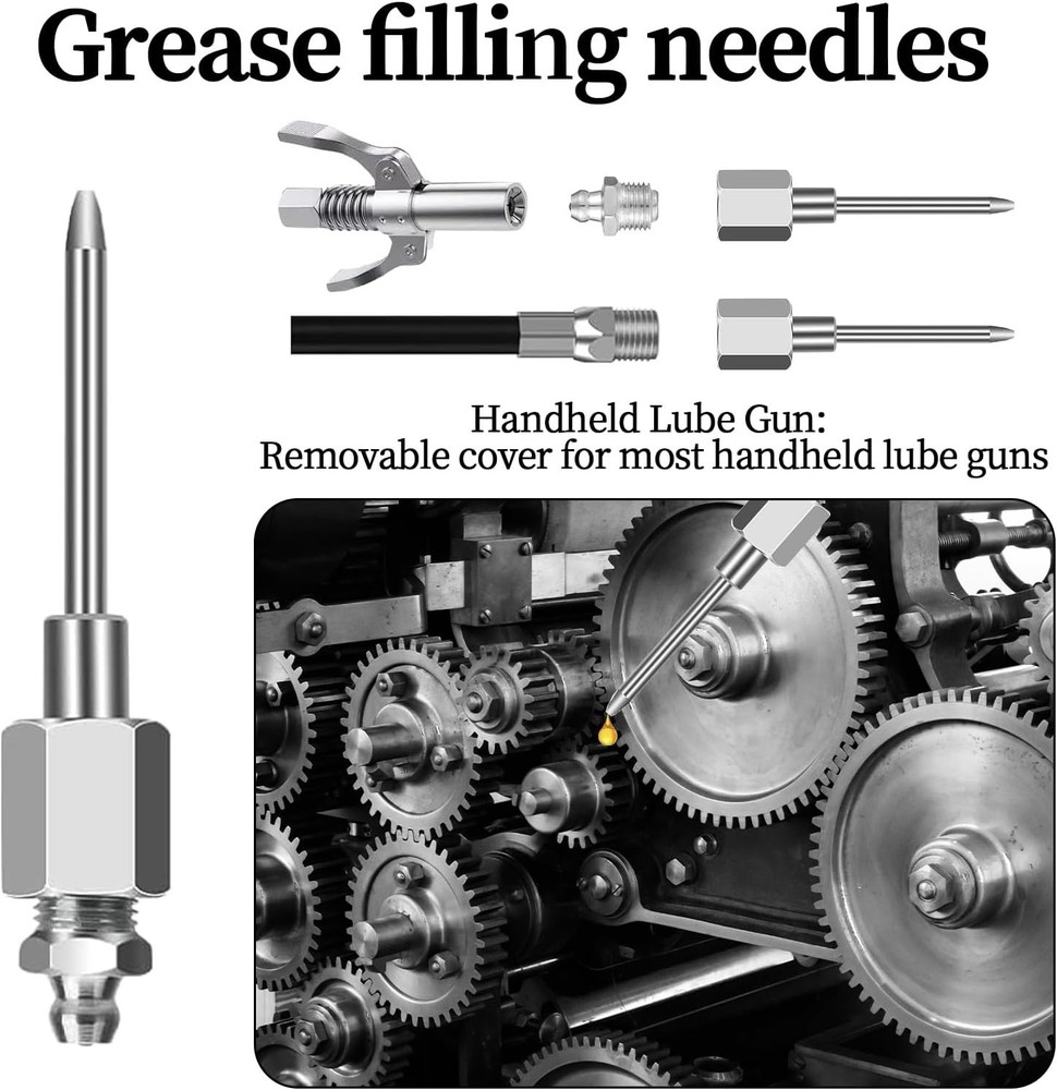 Grease Gun Needle Tip Kit 7 Pcs Bearing Needle Nozzle Fitting Injector Tool