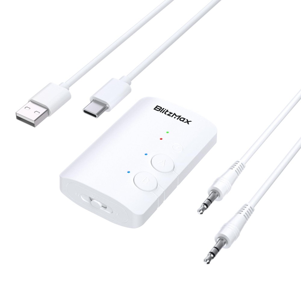 Bluetooth 5.3 Adapter Transmitter/Receiver 2-in-1 Mini Wireless with 3.5mm Au...