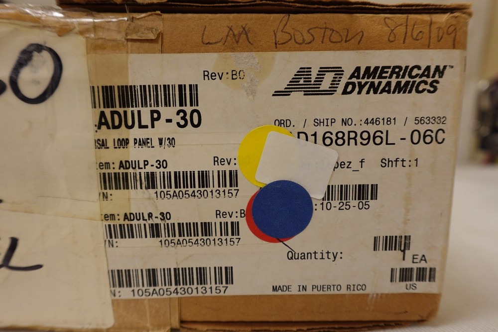 AD American Dynamics ADULP-30 Surveillance System Universal Loop Panel - Used