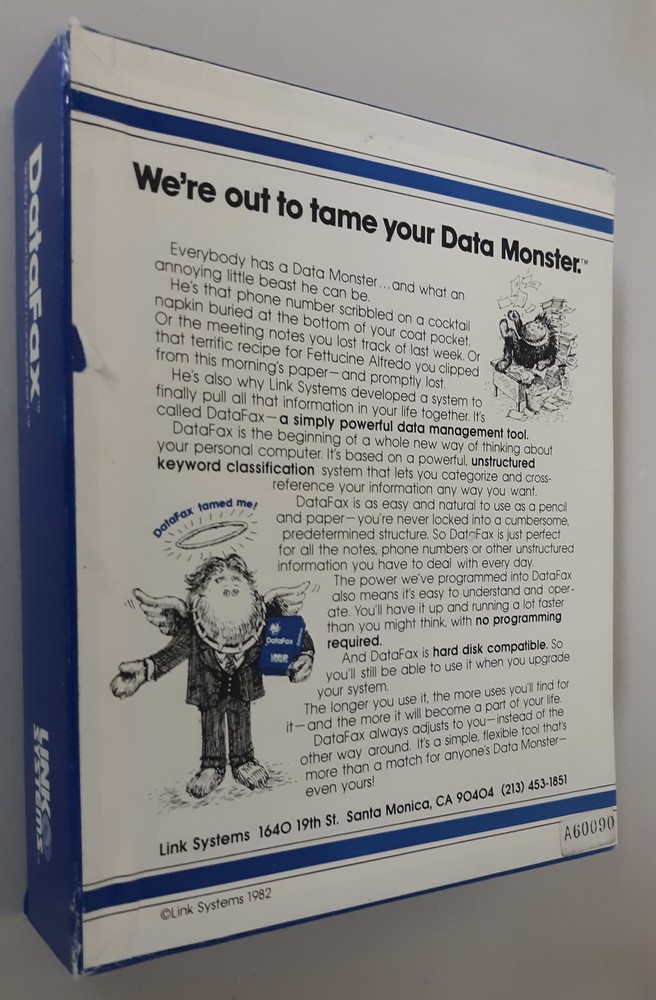 DataFax by Link Systems for Apple II+IIe, IIc,IIgs 1982