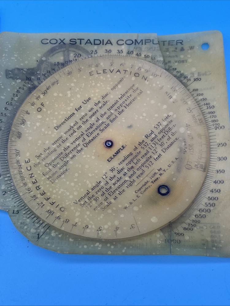 W. & L E Gurley Cox Stadia Computer 1899 As Is Read