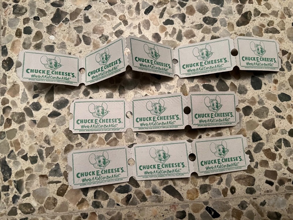 Chuck E. Cheese small tickets lot