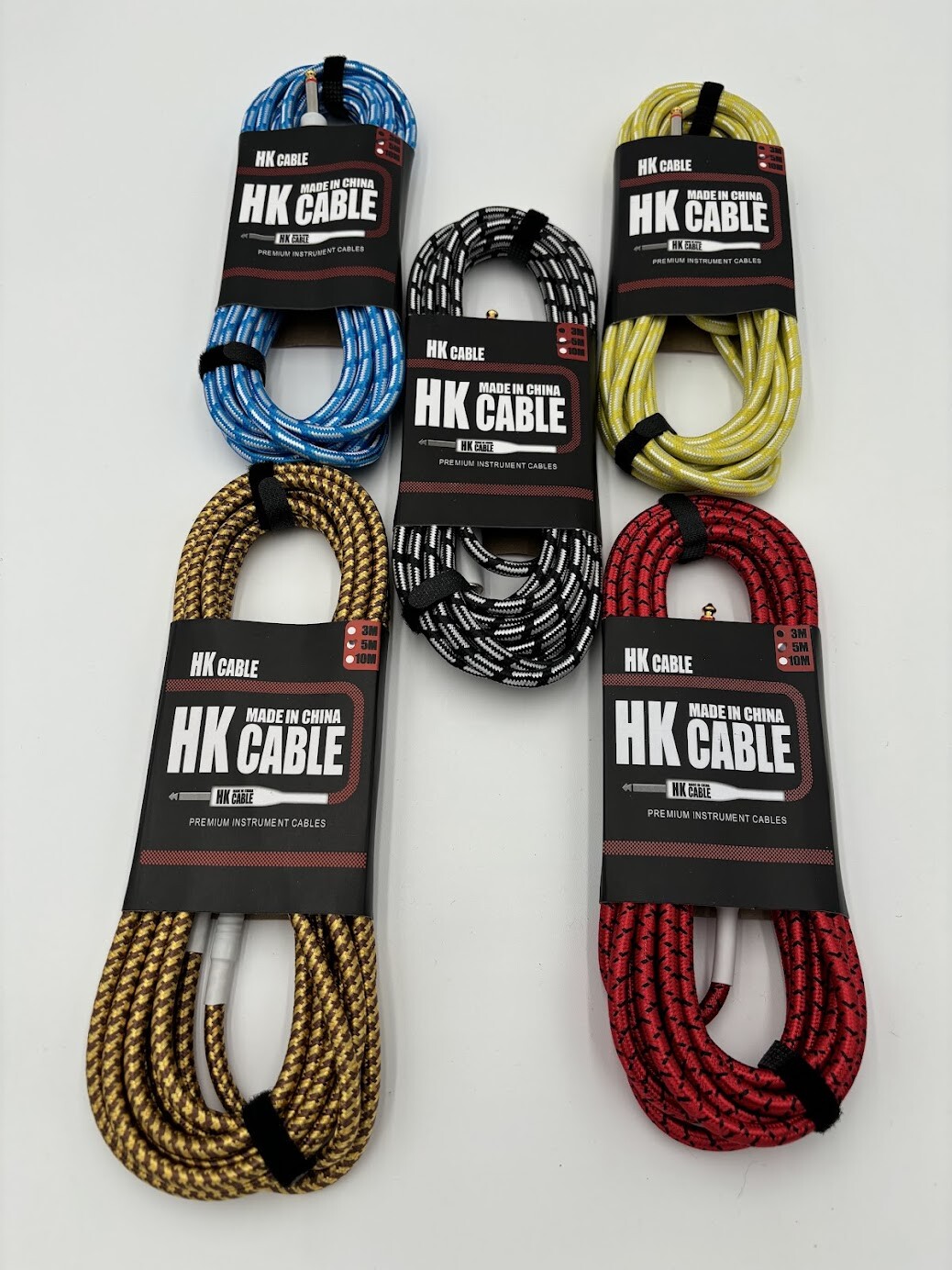 Guitar Cable - 5m (15 ft plus) - Straight Angle Jacks - Ships from USA