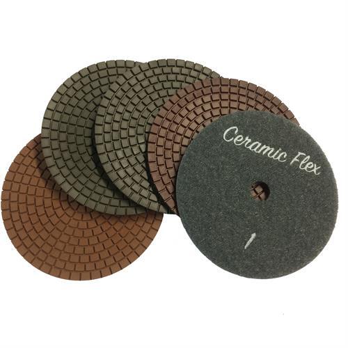 4" Ceramic-Flex Wet Diamond Pads 5 Step