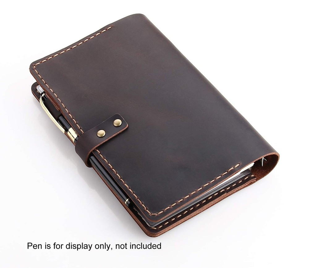Genuine Leather Journal Writing Notebook, A6 Ring Binder Refillable Diary Not...