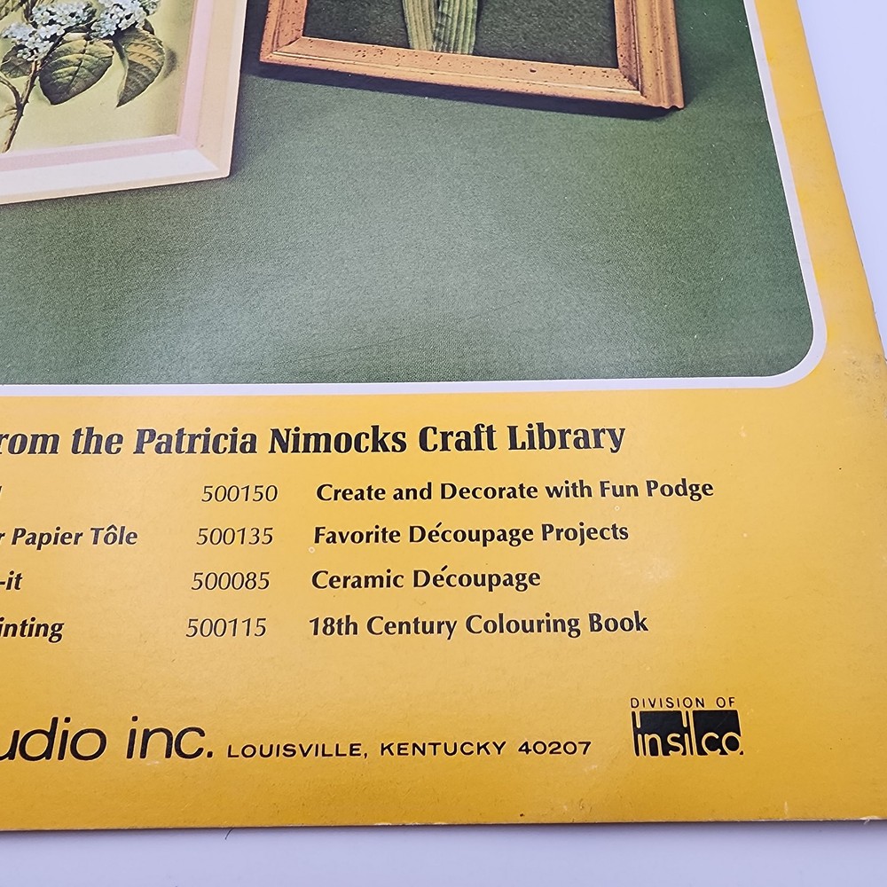 Paper Tole Three Dimensional Decoupage Craft Pattern Project Instruction 1973
