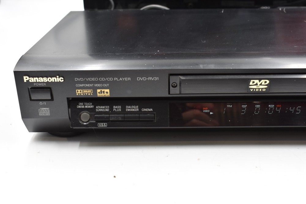 Panasonic DVD-RV31 DVD Video Player CD Player Tested Includes Remote & Cables