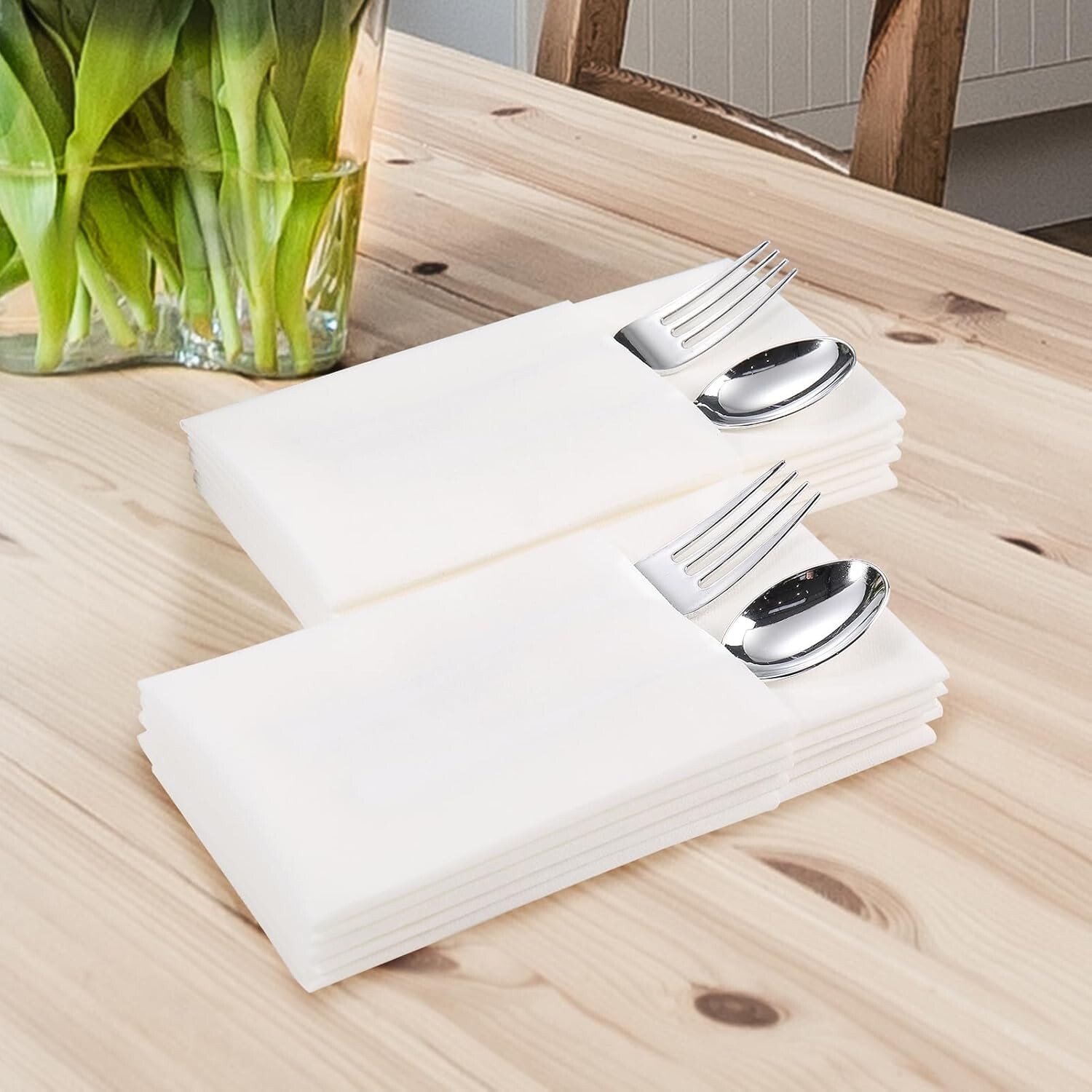 100-Pack Disposable Linen-Feel Guest Towels, 12" x 17" Cloth-Like Hand Bathro...