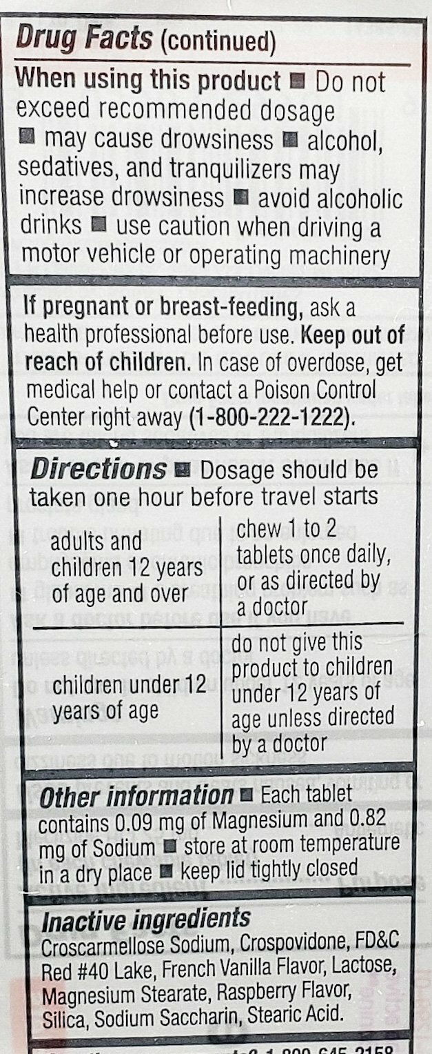 Meclizine 25mg Anti Nausea Vertigo Travel Sickness 100ct -Expiration 08-2024