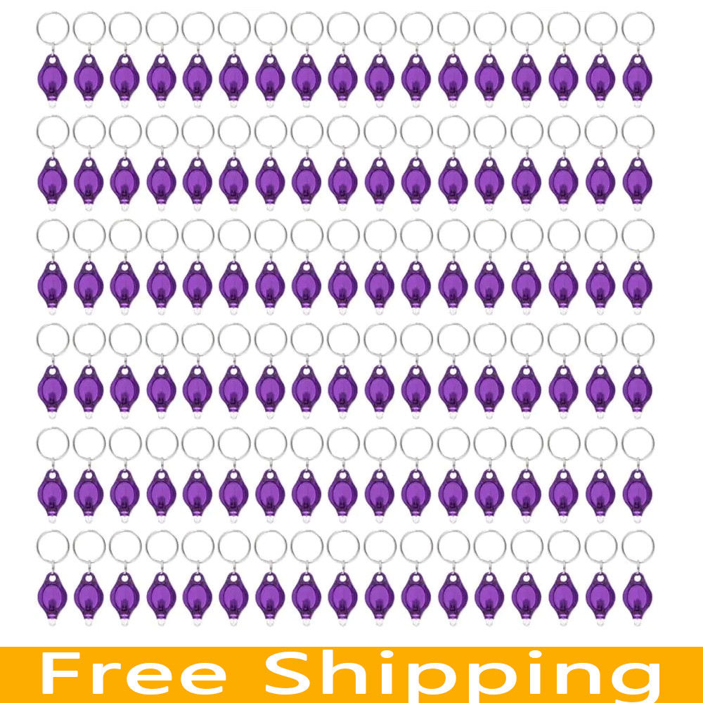 20-100X UV Flashlight Mini Keychain LED Torch Light Blacklight Key Ring Lights