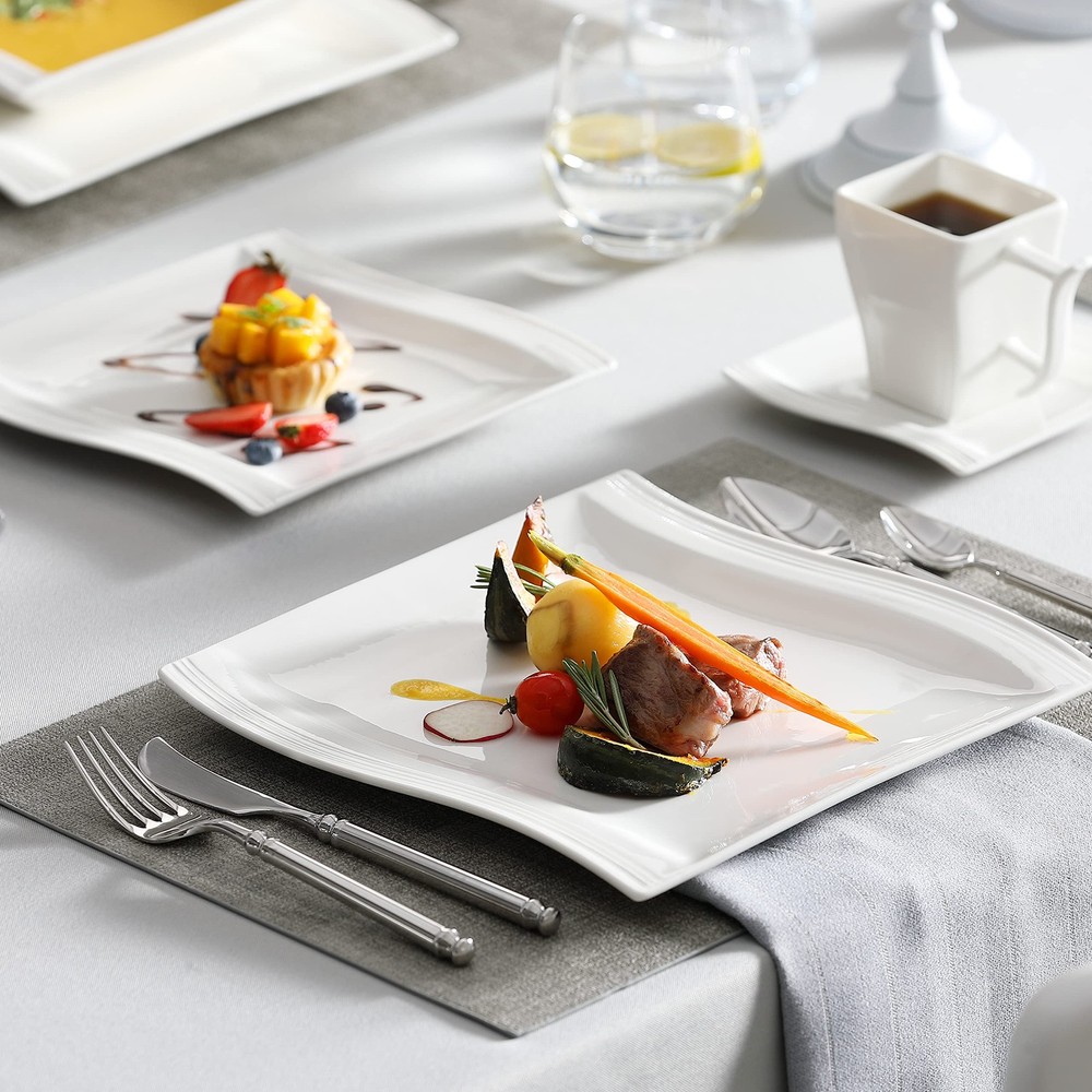 MALACASA Ivory White Dinnerware Sets, 30 Piece(Service for 6),