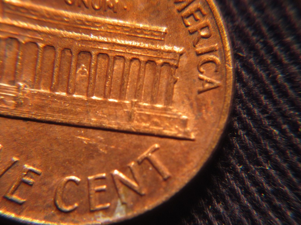 1971 D Lincoln Penny with Reverse Die Chip Error
