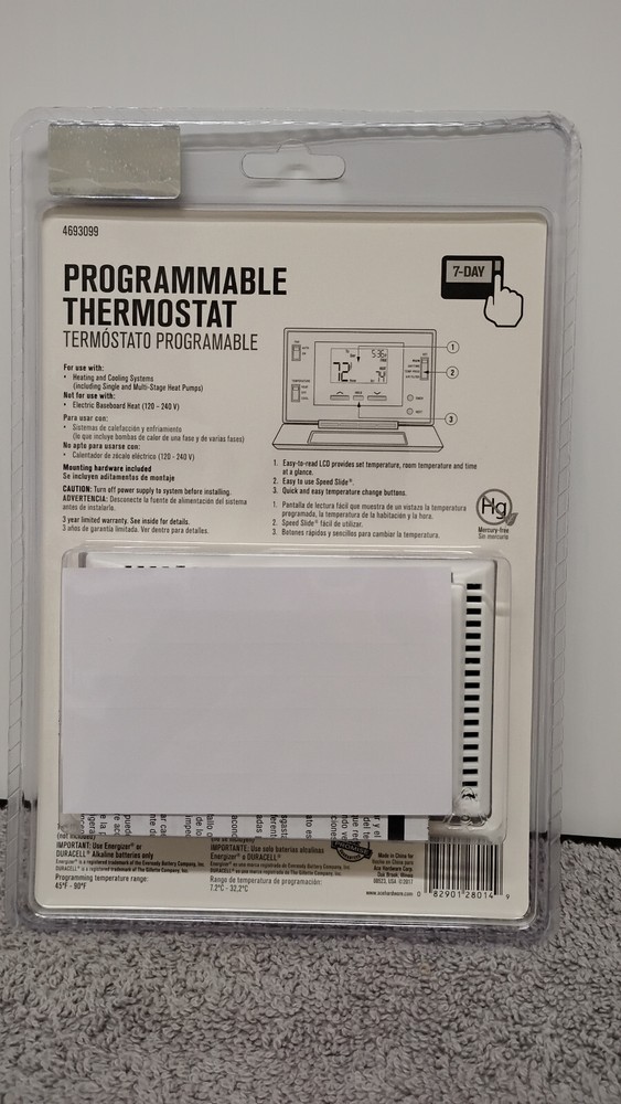 Ace Heating & Cooling Touch Screen Programmable Thermostat 4693099 Sealed.(03)