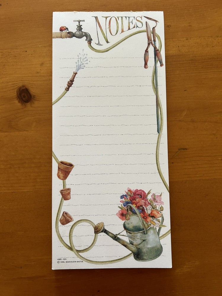 Vintage 1996 Hallmark Garden Notepad