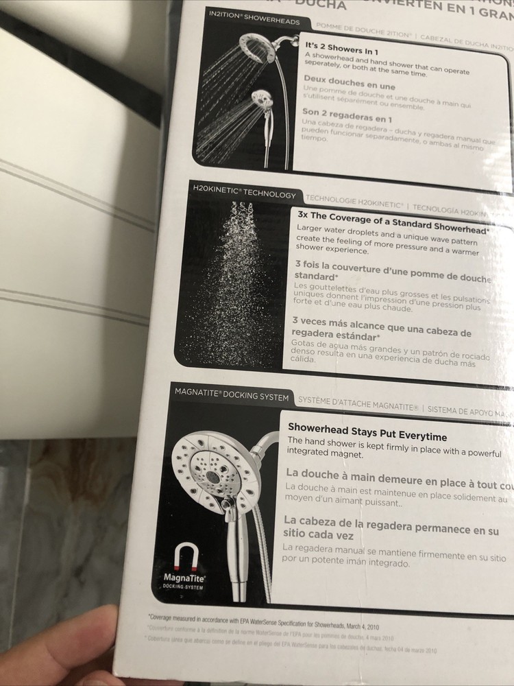 Delta 75589 In2ition 2.0 GPM Multi Function Shower Head With H2OKinetic- Chrome
