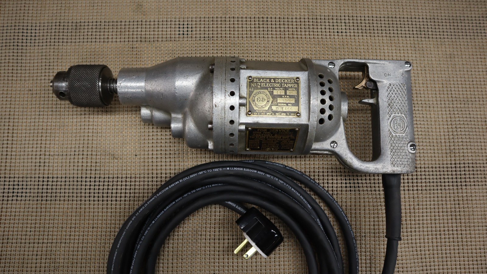 Black & Decker #2 Tapping drill (1926) Excellent shape,  very rare.