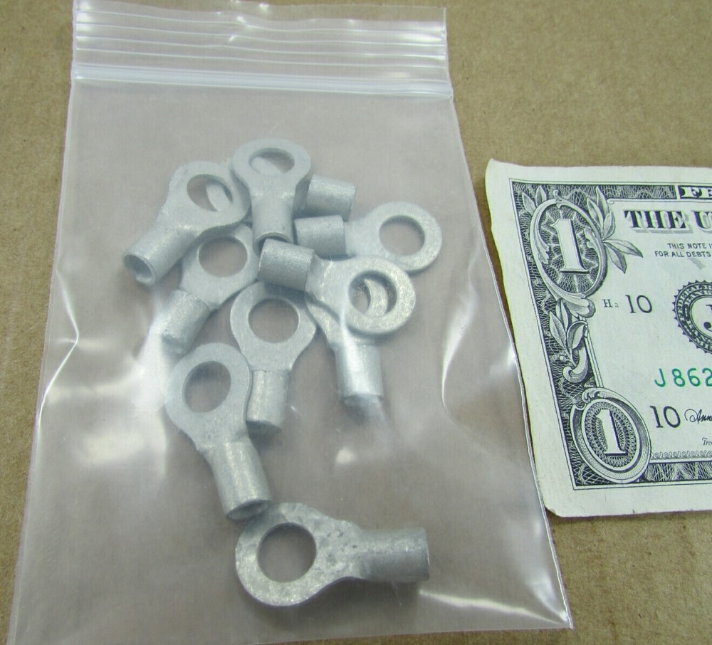 10 Molex Solid Copper Welded Barrel Ring Terminals #8 AWG 5/16" Stud 191930457