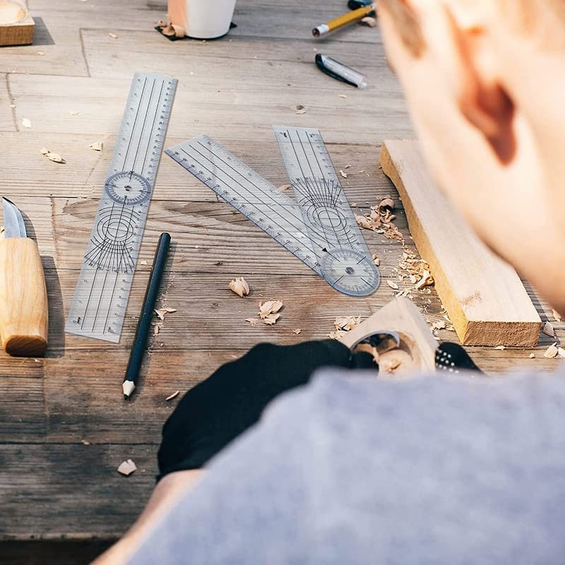 Clear Plastic Goniometer Angle Measuring Tool Protractor Finder Quick 360 Deg...