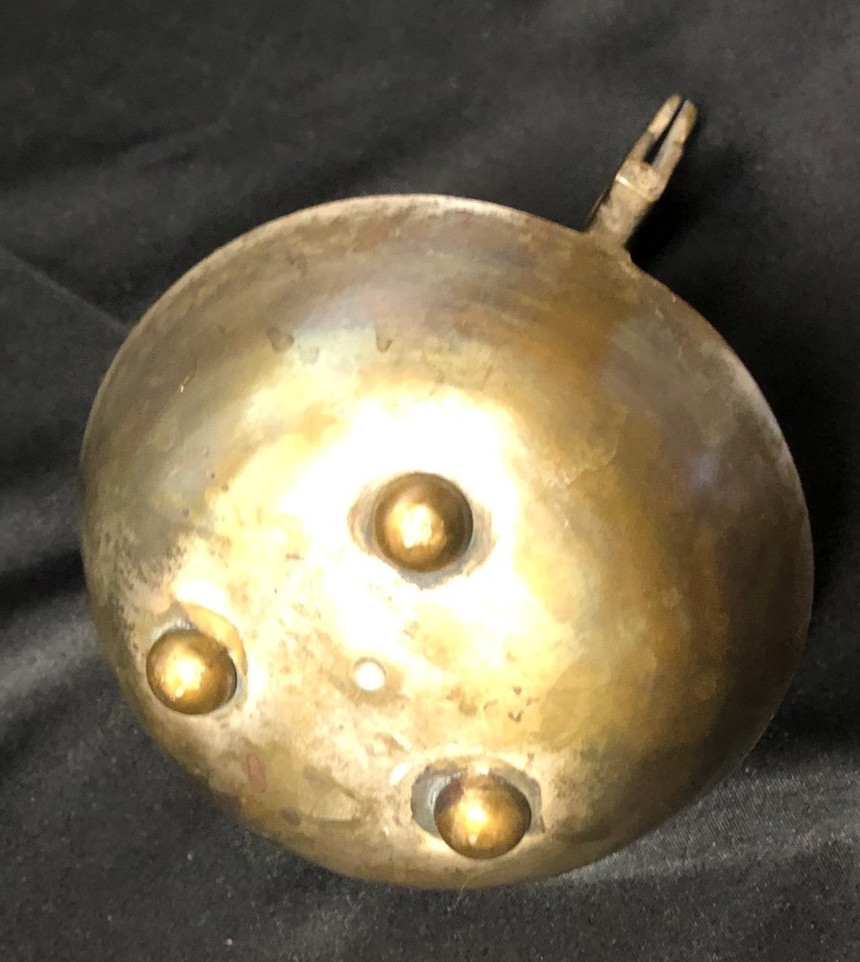 Brass Reindeer Trinket Candy Nut Dish Christmas Bowl Cabin