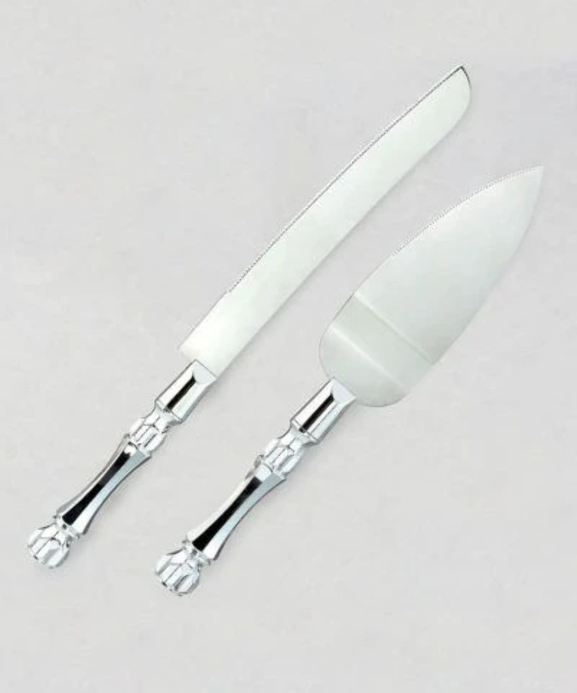 Silver Wedding Cake Server Set