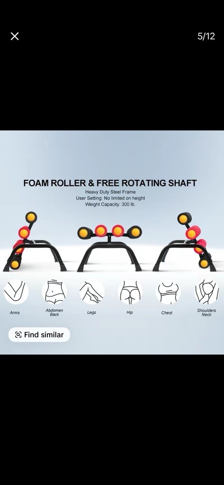 Mini Inversion Table with Back Massage Roller Relieve Back Pain Foldable Back St