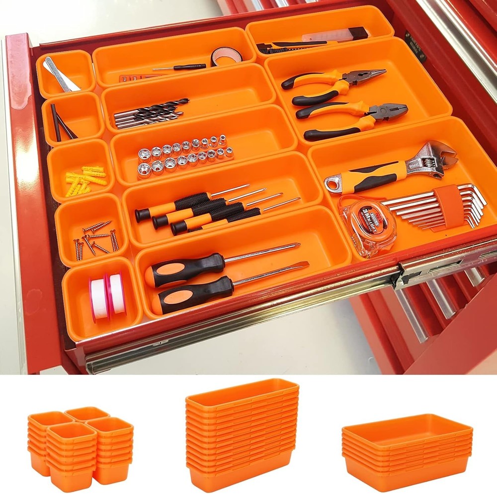 Durable 42-Compartment Tool Tray Set - Perfect for Workbenches and DIY Projects