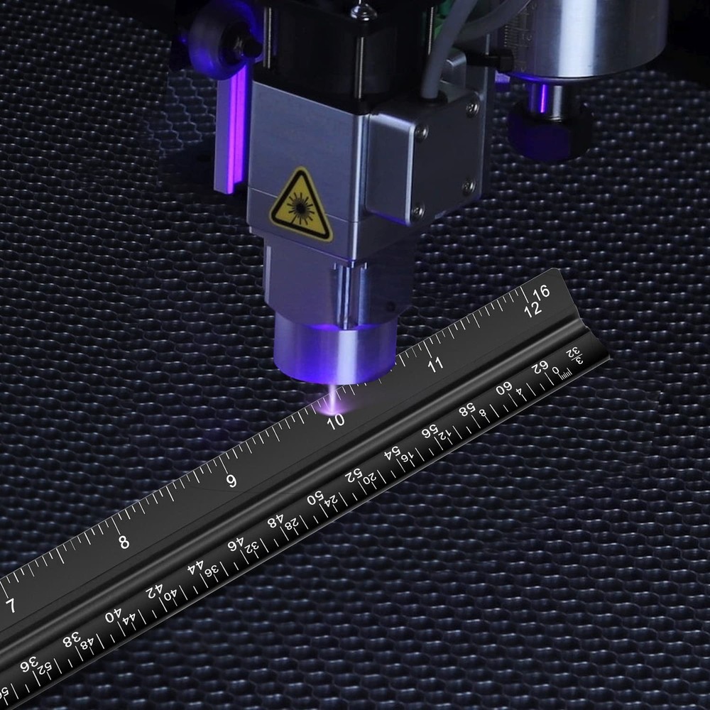 Professional 12" Triangular Architectural Ruler - Durable Aluminium Construction