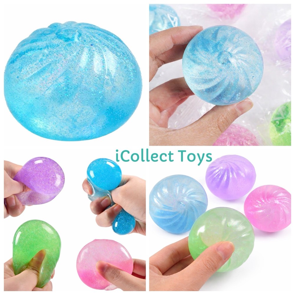 VIRAL Squishy BLUE Glitter Dumpling 2.5” Squishy Bun