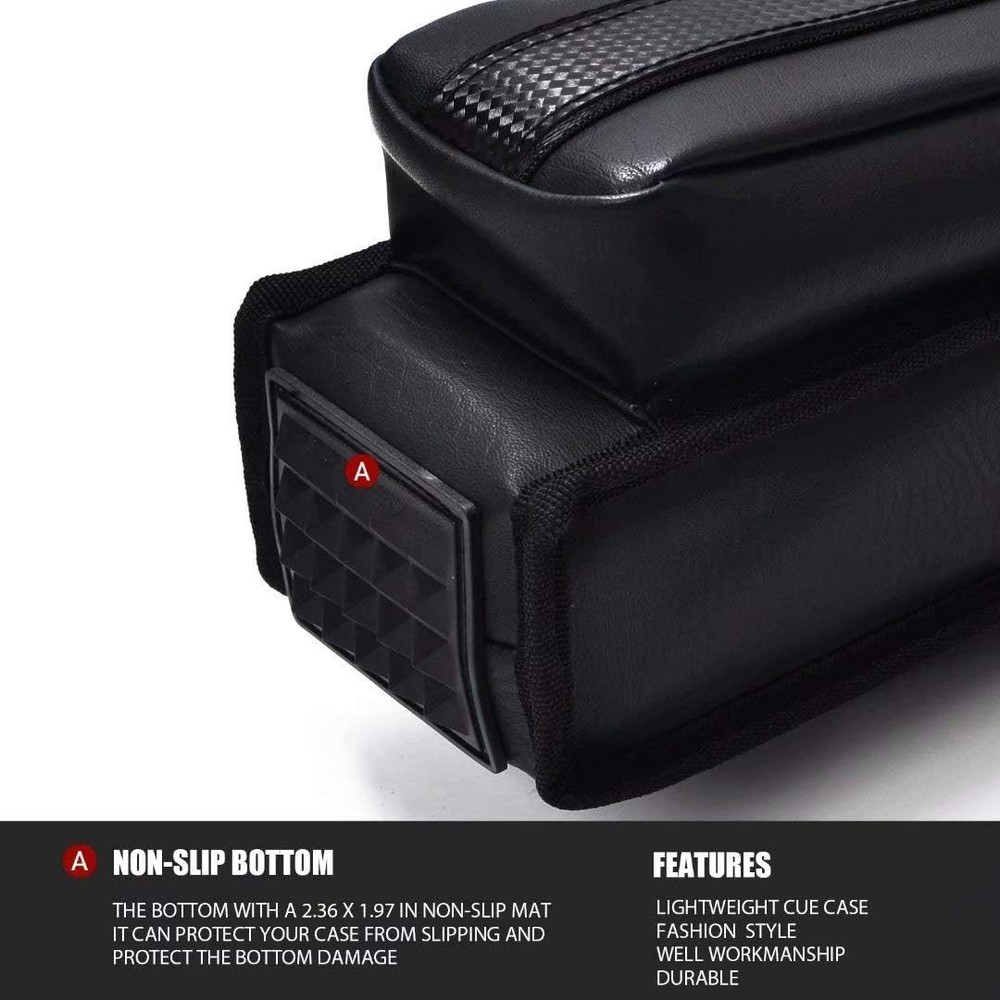 Elegant 2x2 Pool Cue Carrying Case - Adjustable Strap & Spacious Pockets