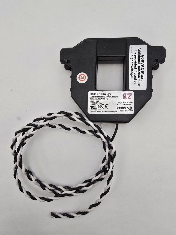 Veris H6810-100A-.3V Split-core Current Transducer Size 2 100A 0.333VAC