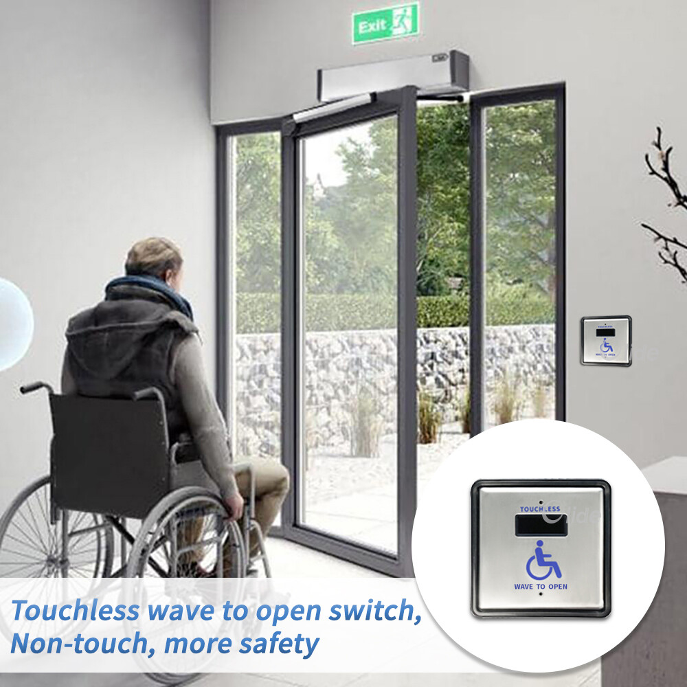 Olide Touchless Hand Sensor Switch Wave to Open Door Work with Automatic Door
