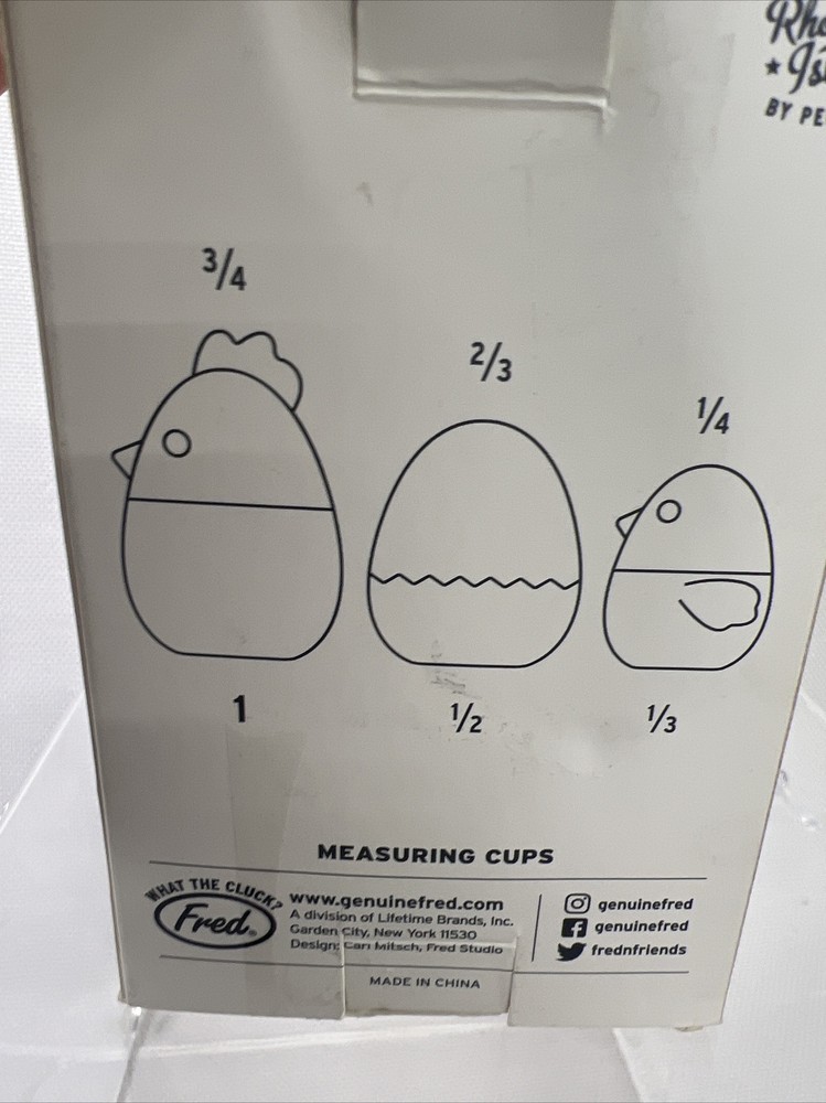 FRED NESTED Hen & Chick Dry Measuring Cup Nesting Cracker Barrel UNUSED chickens