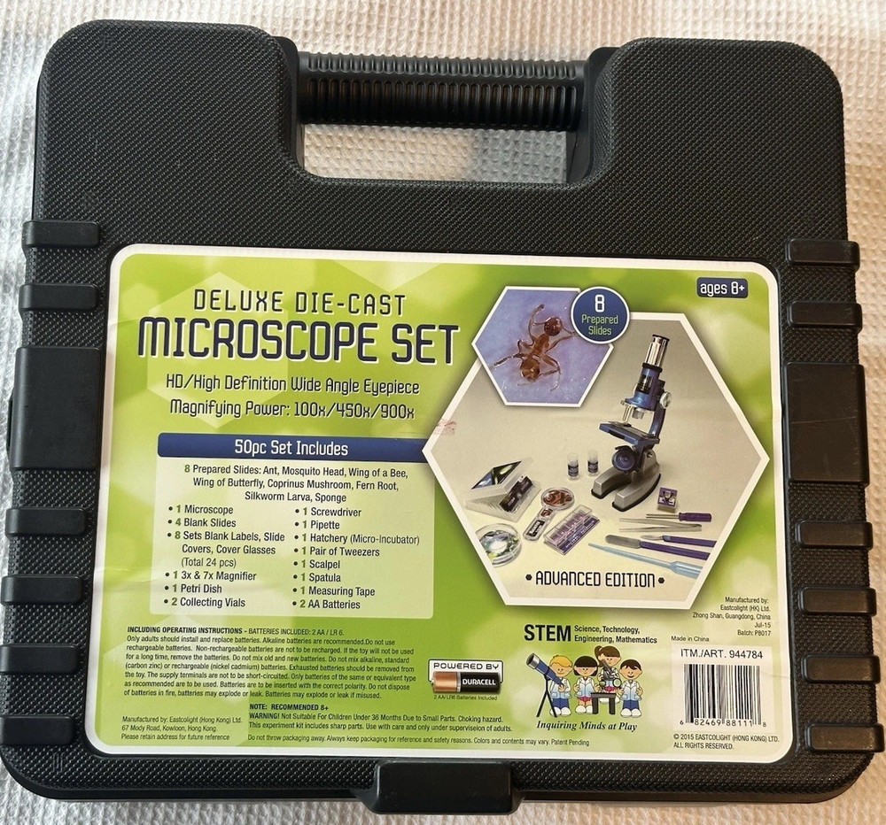 Deluxe Die Cast Microscope Set 50pcs Advanced Edition Educational Science