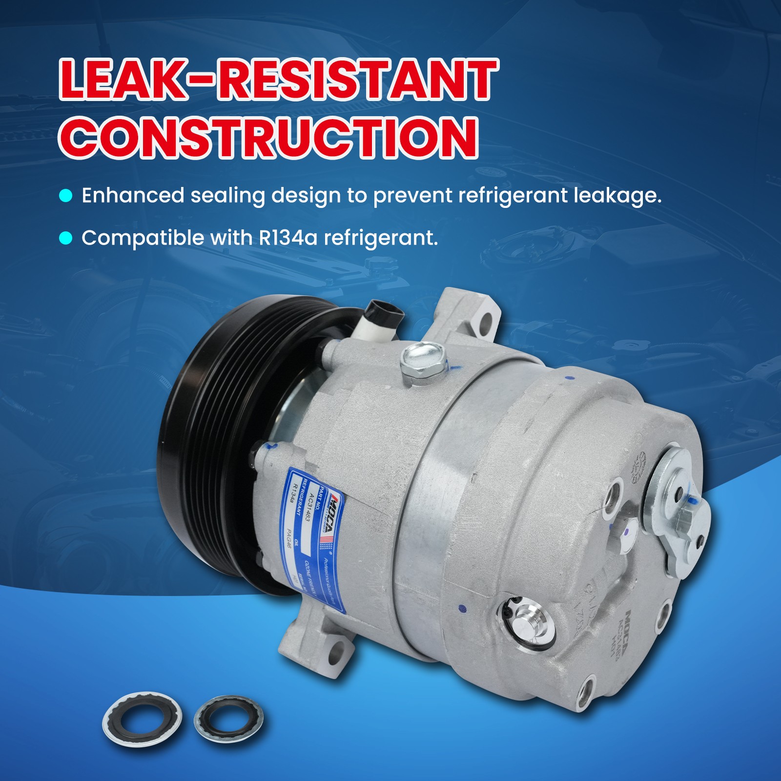 W/6-Groove Pulley A/C Compressor for Buick LeSabre Oldsmobile Pontiac Bonneville